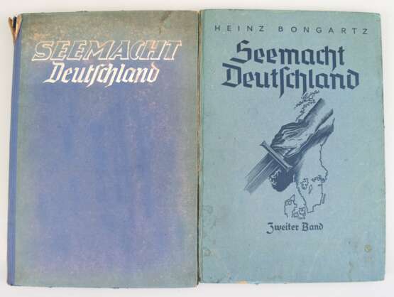 2 Bücher "Seemacht Deutschland", von Heinz Bongartz, 1. und 2. Band, Essener Verlagsanstalt G.m.b.H./Essen, jeweils mit zahlreichen Abbildungen und Karten, Einbände mit groben Gebrauchspuren - photo 1