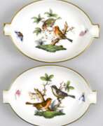 Обзор. 2 Herend-Aschenbecher, Rothschild, mit 2 Ablagen, L. 11,3 cm