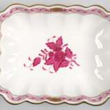 Herend-Schale, rechteckig, Apponyi Purpur mit Goldstaffage, gewellter Rand, 4x18x14 cm - photo 1