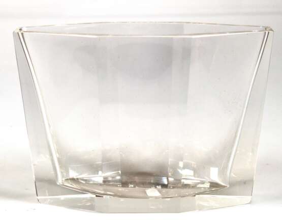 Art Deco-Vase, Moser Karlsbad, Klarglas, achtkantige ovale Form, 13,5x19,5x8 cm - photo 1