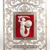 Souveniraufsteller, Silber, rückseitig vergoldet, Emaille, Polen, Warschau um 1930, 8,5x6,5 cm - photo 1