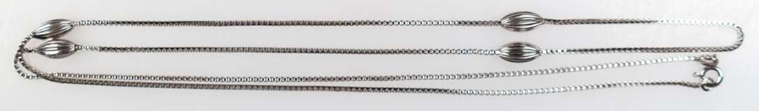 Halskette, 835er Silber, venezianische Kette mit 4 ovalen Zwischengliedern, Gew. 14,24 g, L. ca. 90 cm - photo 1