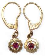 Catalogue des produits. Ohrringe, GG 333, Rubine, Länge mit Brisur ca. 2,8 cm