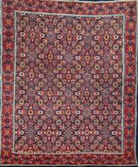 Teppich, rotgrundig, floral kleingemustert, 141x115 cm