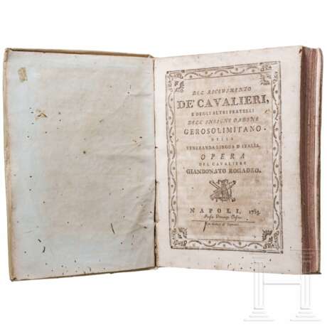 Giandonato Rogadeo, "Del Ricevimento de’ Cavalieri, e degli altri Fratelli dell Insigne Ordine Gerosolimitano dellaveneranda Lingua d’Italia", Neapel 1785 - фото 1