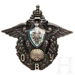 Abzeichen für Absolventen der Militärschule von Odessa, Russland, um 1915