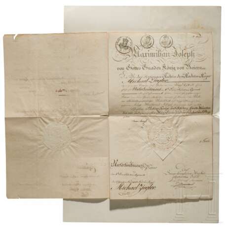 König Max I. Joseph - zwei Offizierspatente, datiert 1813 - фото 1
