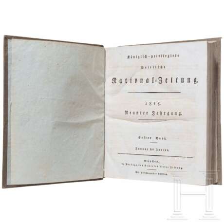 "Königlich=privilegirte Baierische National=Zeitung" - zwei gebundene Halbjahresausgaben 1815 - photo 1