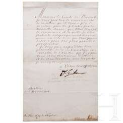 König Friedrich Wilhelm I. von Preußen - eigenhändig signierter Brief an den Vizekönig von Neapel Giulio Visconti Borromeo Arese, Graf von Pieve di Brebbia, datiert 5. Januar 1734