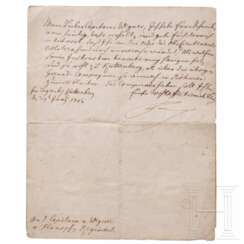 Friedrich der Große - eigenhändig signiertes Diktatschreiben an Capitain von Wegner nach der Schlacht bei Kuttenberg 1742