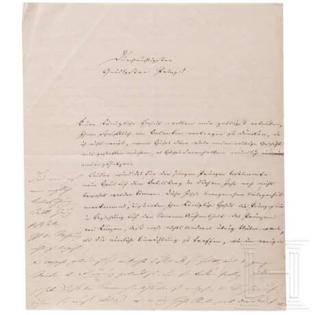 Kaiser Wilhelm I. (1797 - 1888) - eigenhändige und signierte Antwort an den Militärgouverneur von Unruh seines Sohnes Prinz Friedrich Wilhelm, 1841 - Foto 1