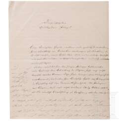 Kaiser Wilhelm I. (1797 - 1888) - eigenhändige und signierte Antwort an den Militärgouverneur von Unruh seines Sohnes Prinz Friedrich Wilhelm, 1841