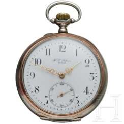 Silberne Präsenttaschenuhr mit dem Portrait Kaiser Wilhelms II. von F. L. Löbner, Berlin