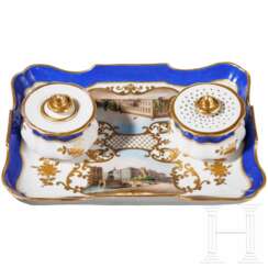 KPM-Schale mit den Ansichten des Berliner Schlosses und des Kaiser-Wilhelm-Palais, um 1860