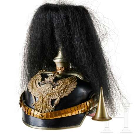 Helm für Offiziere des Dragoner-Regiments Nr. 16, mit Haarbusch - photo 1