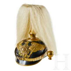 Helm für einen Offizier der Garde-Fuß-Artillerie-Regimenter, mit Paradebusch