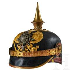 Helm für einen Reserveoffizier im 7. Thüringischen Infanterie-Regiment Nr. 96, II. Bataillon