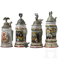 Vier Reservistenkrüge, Baden, 1899 - 1908