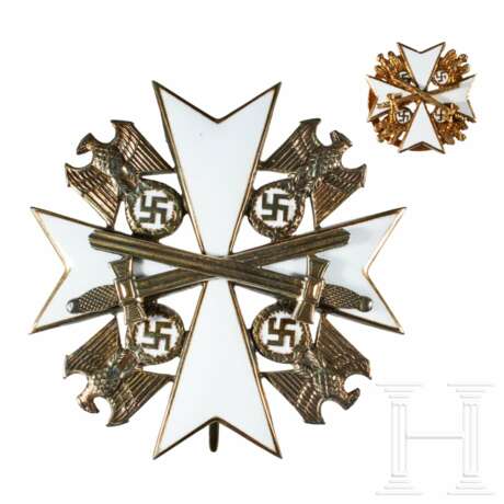 An Order of the German Eagle 2nd Class Pin-Back Breast Cross with Swords 1937-43 by Godet & Co. in its Original Case of Issue - фото 5
