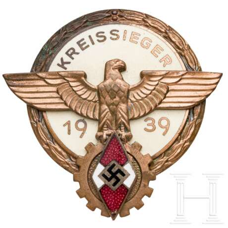 Abzeichen für Kreissieger im Reichsberufswettkampf 1939, H. Aurich Dresden - Foto 1