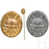 Verwundetenabzeichen in Gold und Silber mit Miniatur, Buntmetall - Foto 1