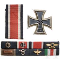 Eisernes Kreuz 1. Klasse 1939 mit Bandspange eines Trägers des Deutschen Kreuzes in Gold der Luftwaffe (Afrika)