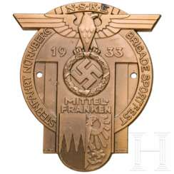 Plakette der NSKK-Brigade Nürnberg, Sternfahrt Mittelfranken, 1933