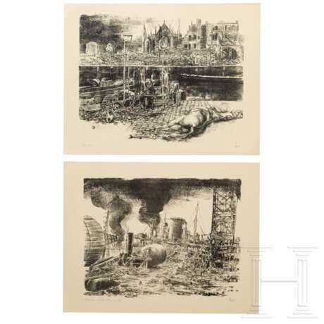 Josef Arens - 14 Steindrucke der Wehrmacht in Rotterdam und Dünkirchen - photo 8