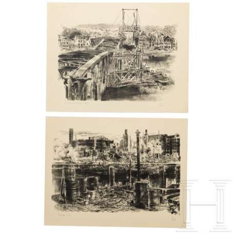 Josef Arens - 14 Steindrucke der Wehrmacht in Rotterdam und Dünkirchen - photo 10