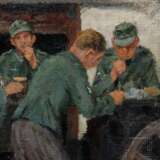 Gemälde einer Gruppe Gebirgsjäger bei der Rast, datiert 1943 - photo 3