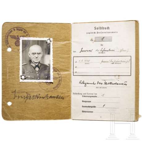 Soldbuch des Generals der Infanterie Alexander von Falkenhausen - photo 1