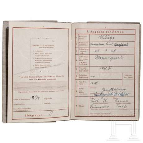 Wehrpass des Ritterkreuzträgers Hauptmann Gerhard Kluge - photo 3