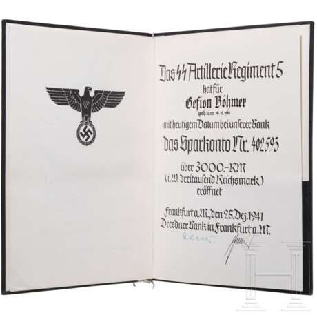 Sparbuch der SS-Division "Wiking" für eine Kriegswaise - Foto 1