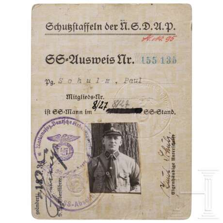 SS-Ausweis eines Angehörigen im 8/27 SS-Standarte - photo 1