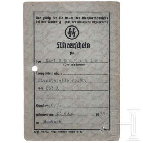 SS-Führerschein eines flämischen Freiwilligen - photo 1