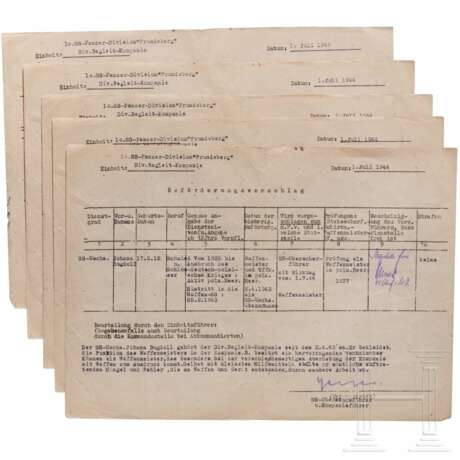 Fünf Beförderungsvorschläge der 10. SS-Panzer-Division "Frundsberg" - Foto 1