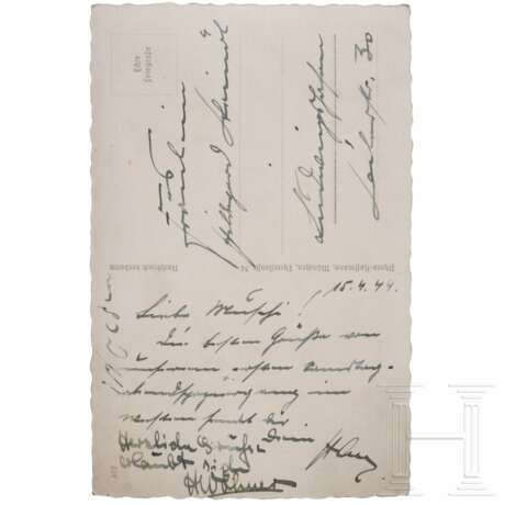 Heinrich Himmler - eigenhändige Tintenunterschrift auf Hoffmannpostkarte - photo 2
