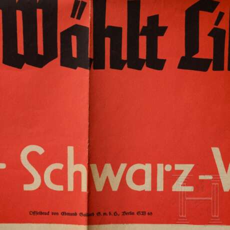 Wahlplakat "Mit diesen Männern! Wählt Liste 5 - Kampffront Schwarz-Weiß-Rot" - photo 2