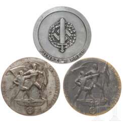 Hans Baur - zwei Plaketten NS-Kampfspiele 1938 und eine zu den SA-Reichswettkämpfen 1939