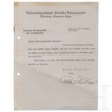 Walther Darré - eigenhändige Tintenunterschrift auf einem Brief an Gauleiter Forster - photo 1