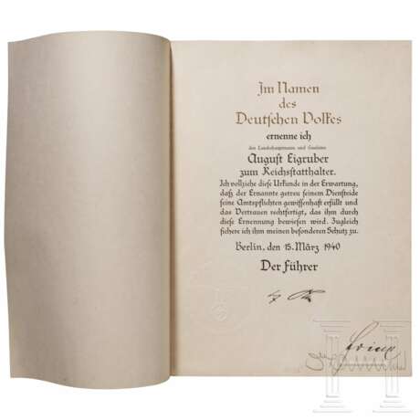 August Eigruber - Bestallung zum Reichsstatthalter - photo 1
