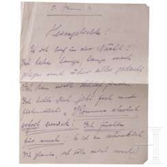 Hermann Göring - zweiseitiger Brief an Carin mit Suiziddrohung vom 5. Januar 1921