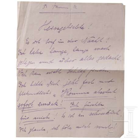 Hermann Göring - zweiseitiger Brief an Carin mit Suiziddrohung vom 5. Januar 1921 - Foto 1