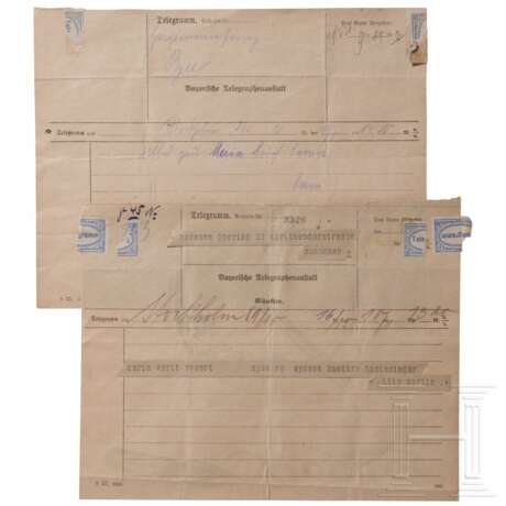Carin von Kantzow und Lily Martin (Carins jüngste Schwester) - zwei Telegramme an Hermann Göring vom 10. Januar 1921 - фото 1