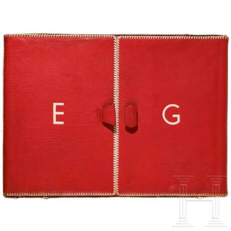 Emmy Göring - rote Maroquinledermappe mit geflochtener weißer Ledereinfassung - Foto 2
