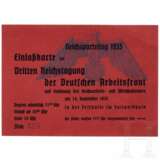 Rudolf Heß - Einlasskarte zur "Dritten Reichstagung der Deutschen Arbeitsfront" am 14. September 1935 um 11:30 Uhr - photo 1