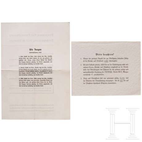 Rudolf Heß - Einladungskarte und Programm zur "Kultur=Tagung" am 11. September 1935 im Rahmen des Reichsparteitags - photo 2
