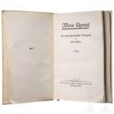 Adolf Hitler - in Pergament gebundene Erstausgabe "Mein Kampf", Band 2, Nummer "5", mit eigenhändiger Widmung an Emil Maurice 1927 - Foto 4