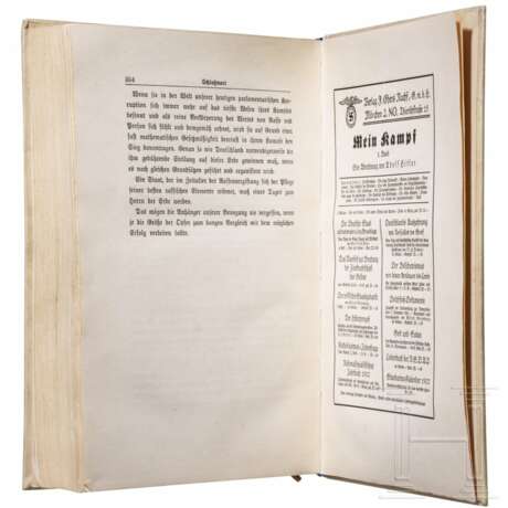 Adolf Hitler - in Pergament gebundene Erstausgabe "Mein Kampf", Band 2, Nummer "5", mit eigenhändiger Widmung an Emil Maurice 1927 - Foto 8