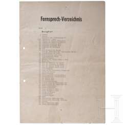 Fernsprech-Verzeichnis Obersalzberg (Berghof)